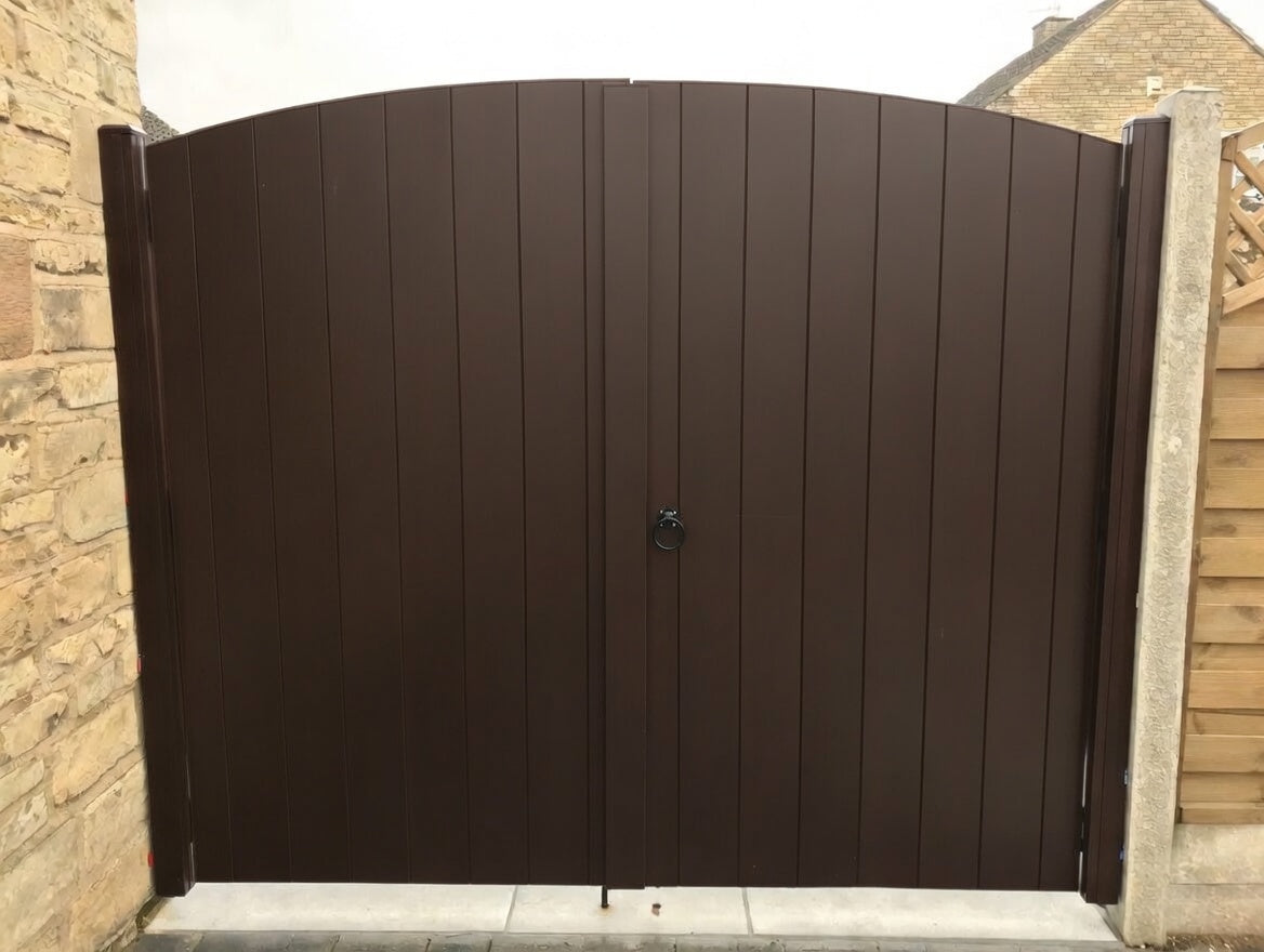 PVC Double Gates for Driveways and Gardens | W: 1500 - 2000mm, H: 1800mm | Arched Top