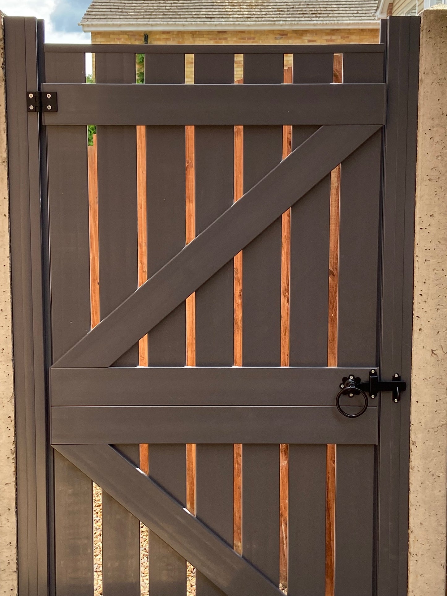 Plastic Slatted Side Gate Full Screen | W: 600 - 900mm, H: 1800mm | Flat Top