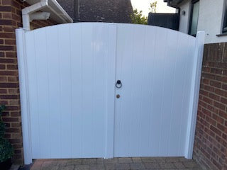PVC Double Gates for Driveways and Gardens | W: 2401 - 2750mm, H: 1800mm | Arched Top