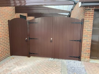 PVC Double Gates for Driveways and Gardens | W: 1500 - 2000mm, H: 1800mm | Arched Top