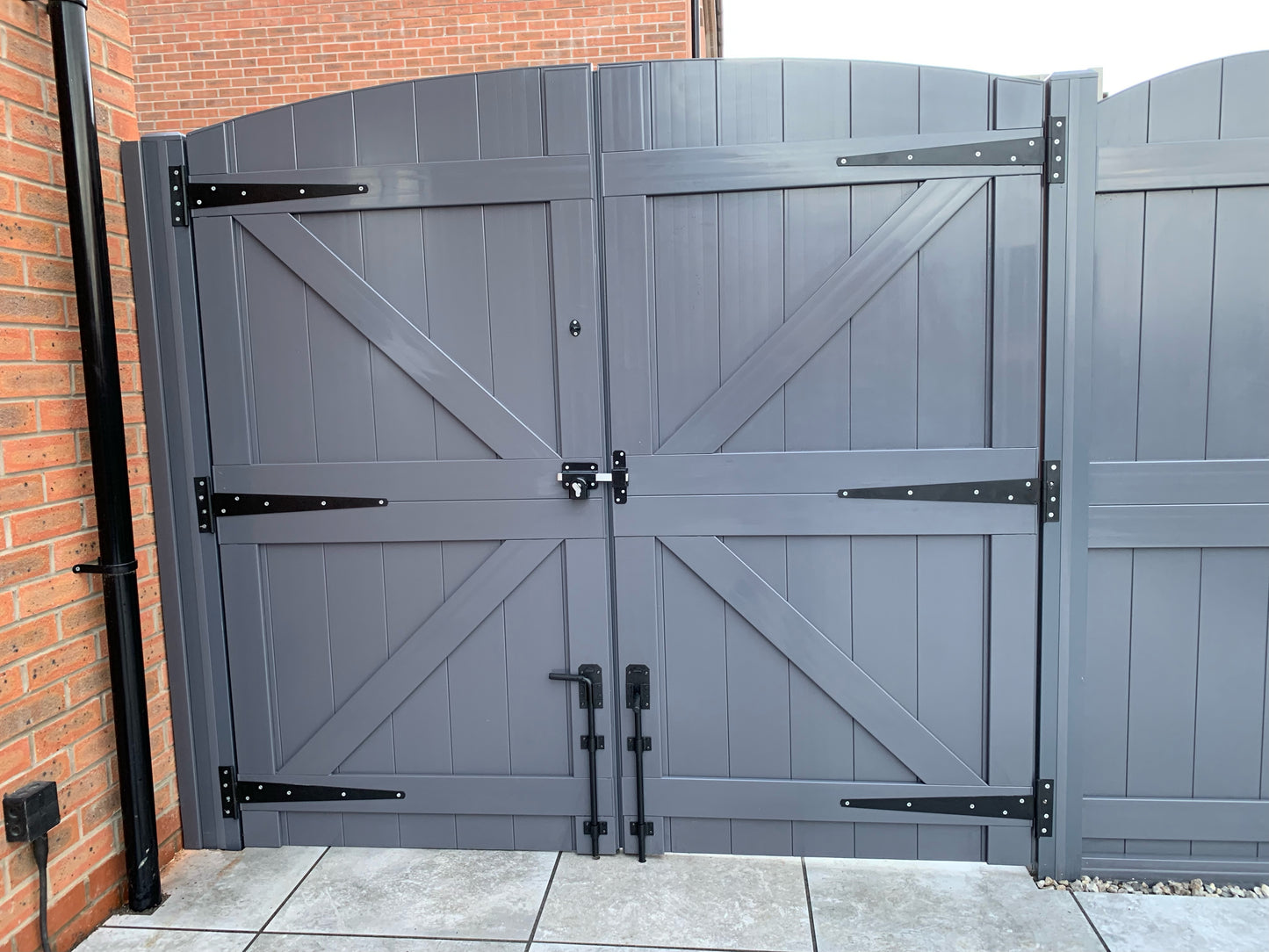 PVC Double Gates for Driveways and Gardens | W: 1500 - 2000mm, H: 1800mm | Flat Top