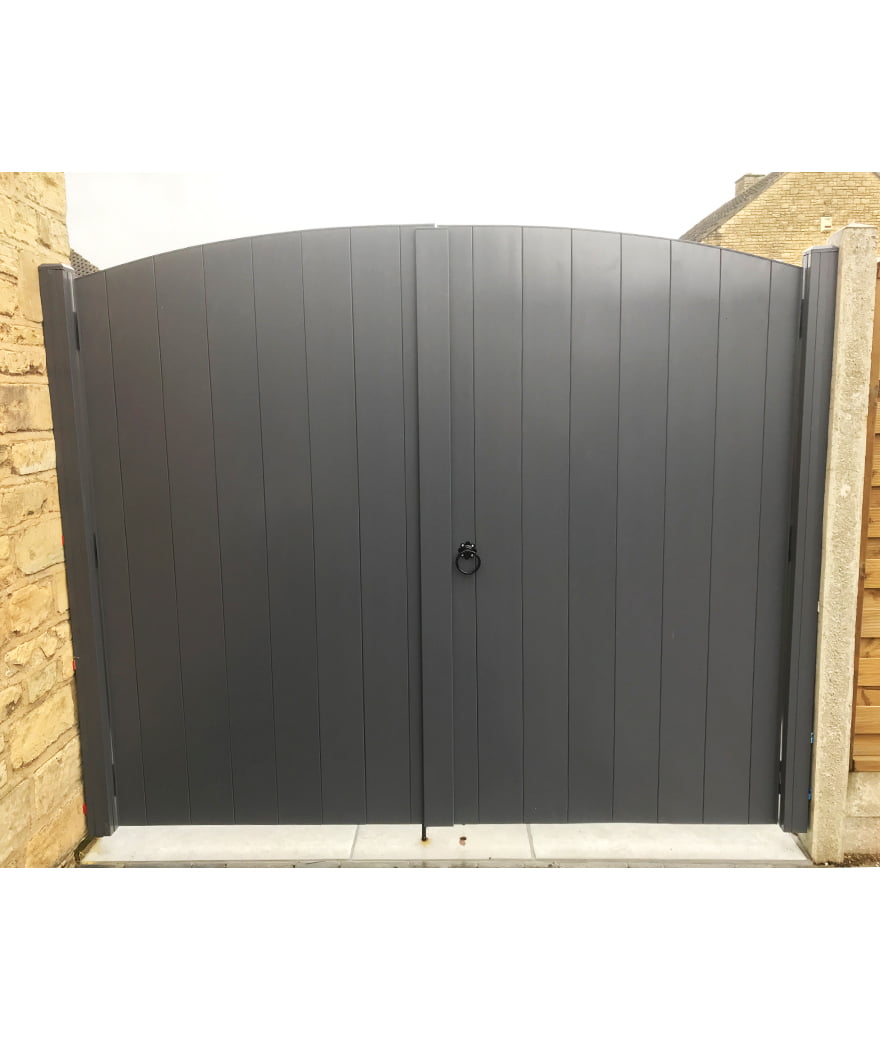 PVC Double Gates for Driveways and Gardens | W: 2001 - 2400mm, H: 1800mm | Arched Top