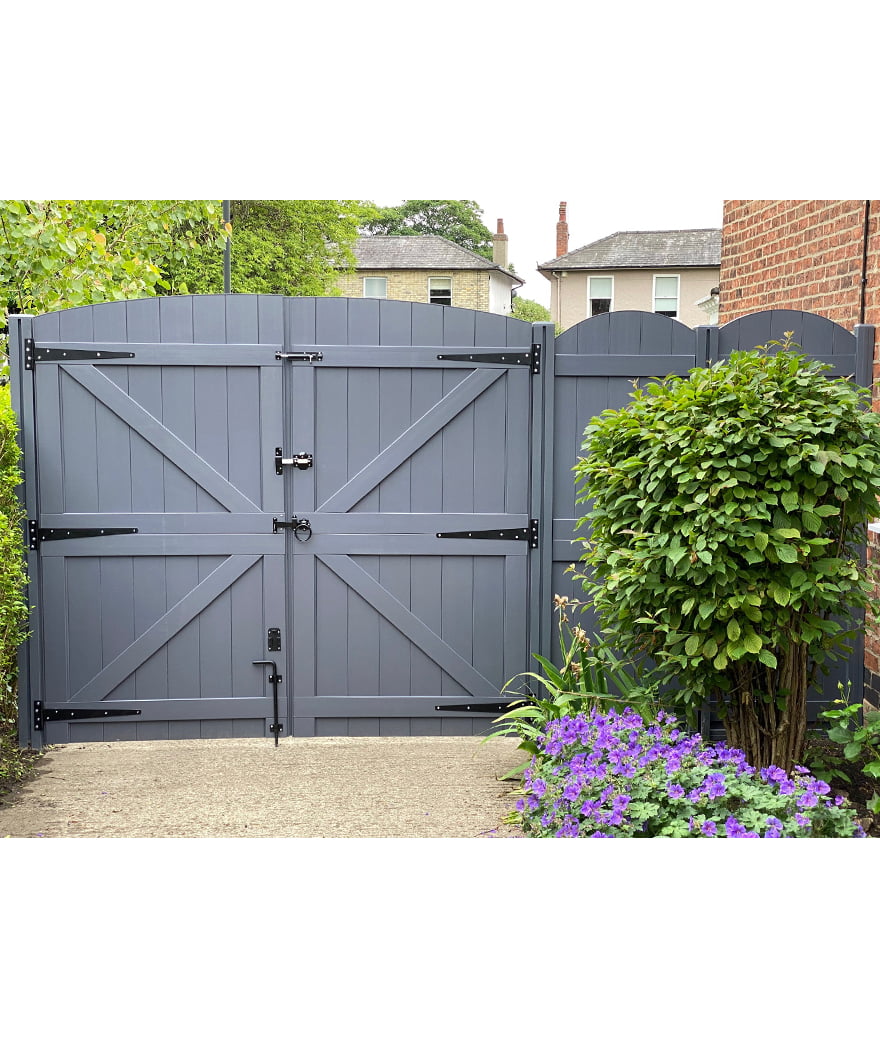 PVC Double Gates for Driveways and Gardens | W: 2001 - 2400mm, H: 1800mm | Arched Top