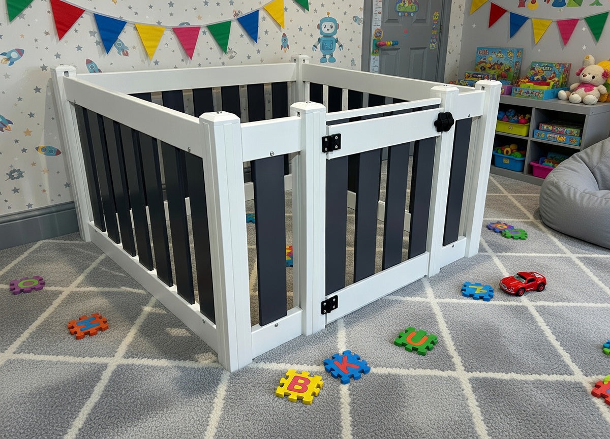 Baby and Toddler Playpen with Gate - 4 Panel