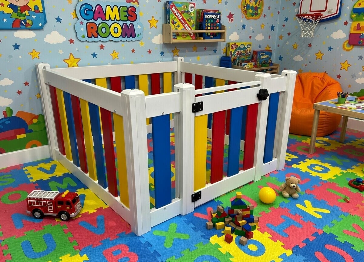 Baby and Toddler Playpen with Gate - 4 Panel