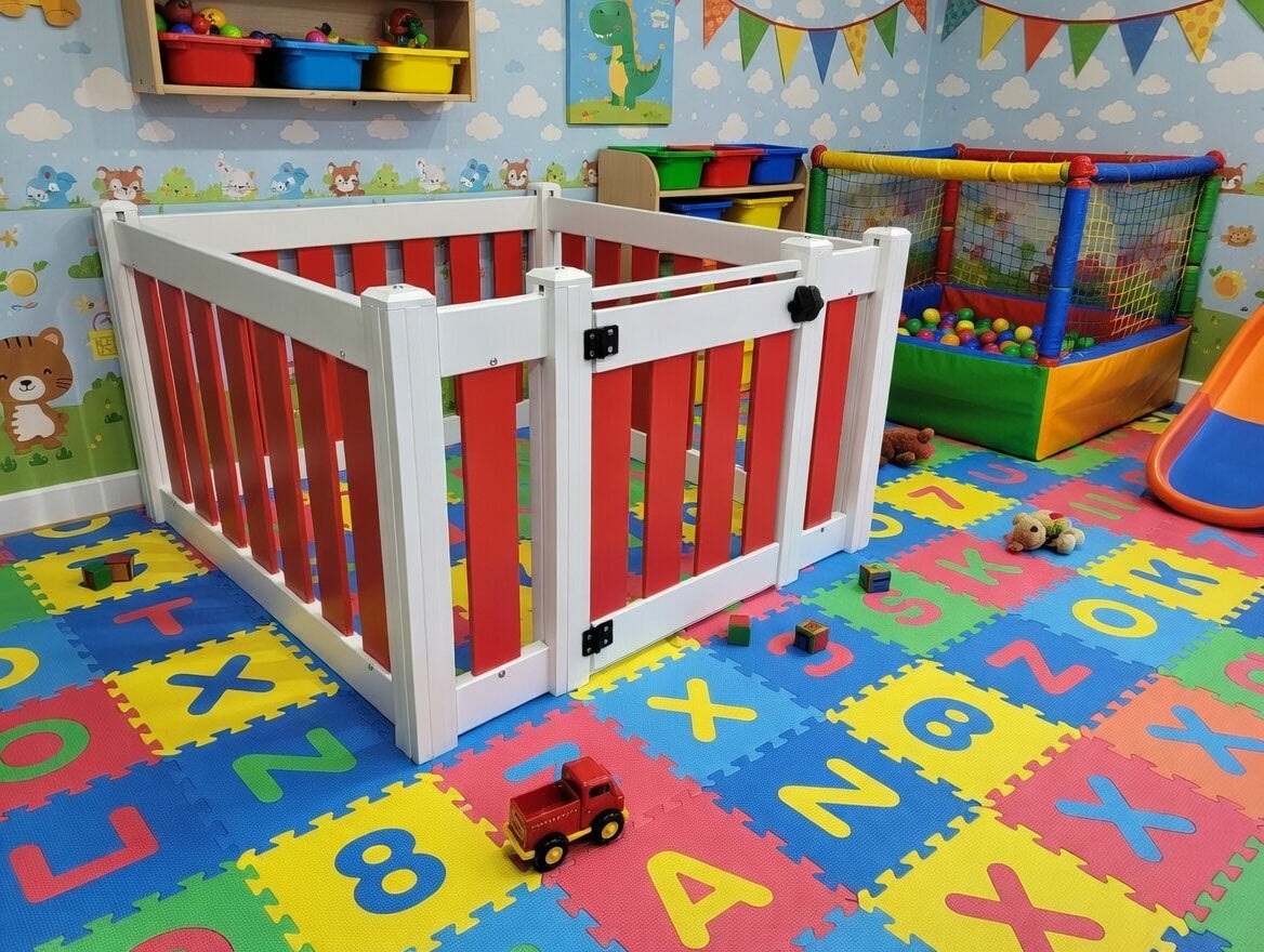 Baby and Toddler Playpen with Gate - 4 Panel