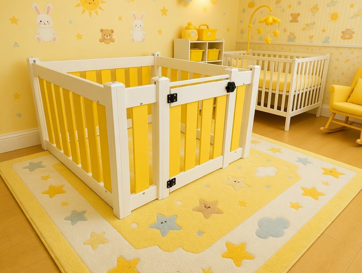 Baby and Toddler Playpen with Gate - 4 Panel