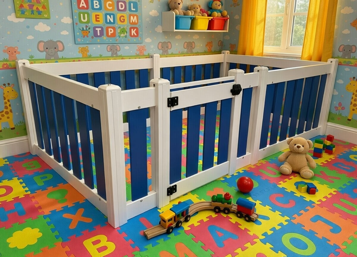 Baby and Toddler Playpen with Gate - 6 Panel