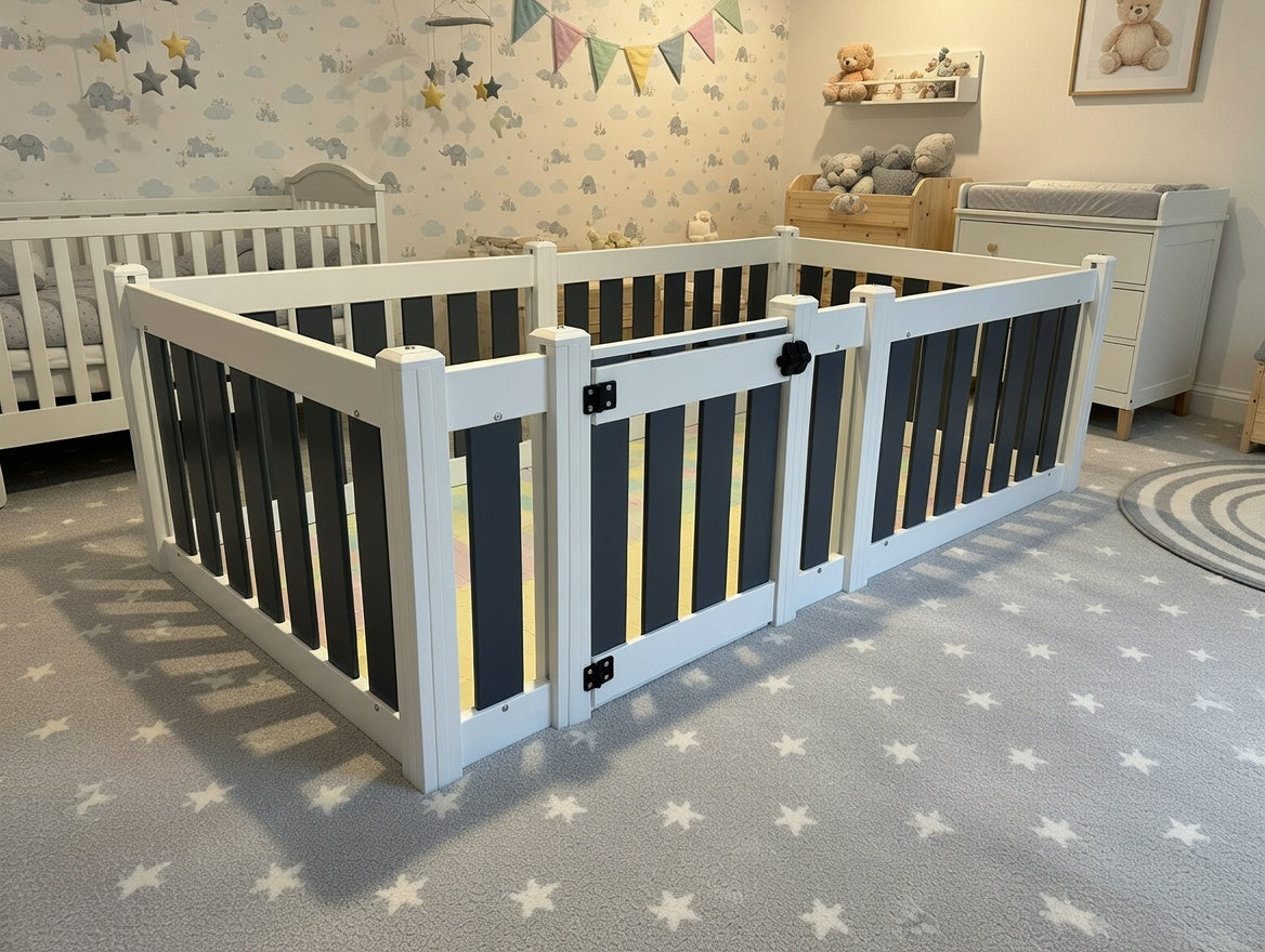 Baby and Toddler Playpen with Gate - 6 Panel