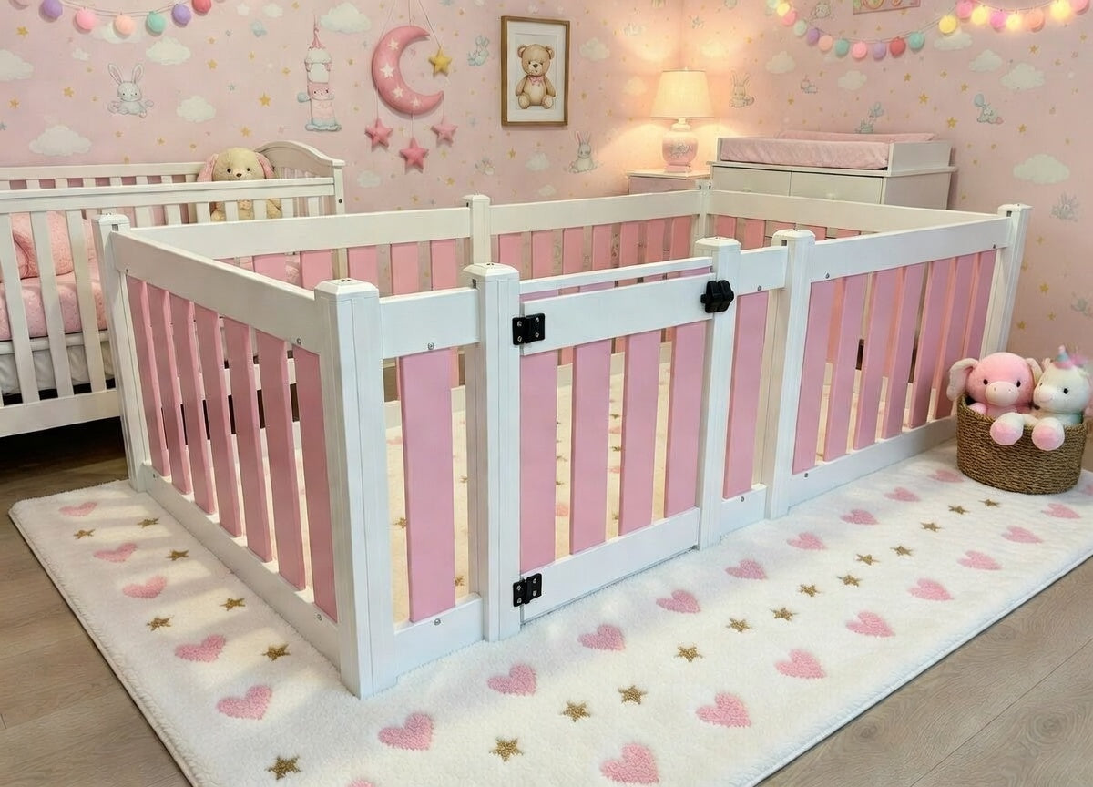 Baby and Toddler Playpen with Gate - 6 Panel