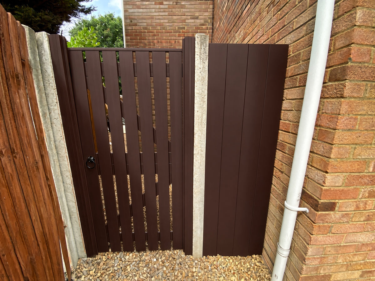 Plastic Slatted Side Gate Full Screen | W: 600 - 900mm, H: 1800mm | Flat Top