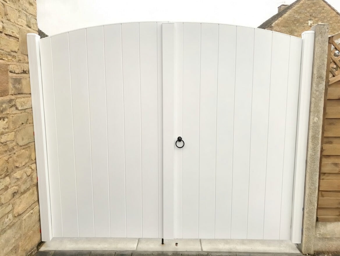 Double Gates with Aluminium Frame | Arched Top | W: 2.8m - 3.6m, H: 1800mm