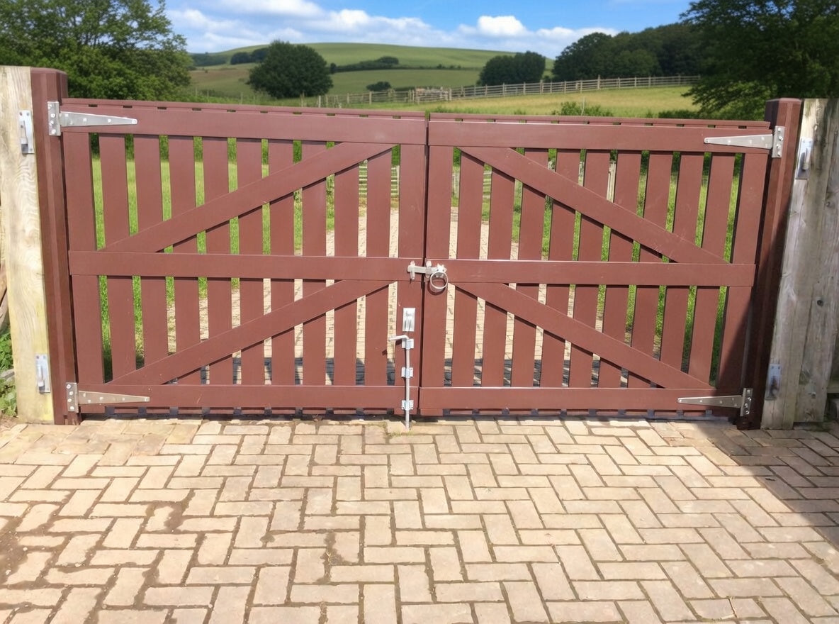 Slatted Double Driveway Gate | W: 1951 mm - 2500 mm, H: 1100mm (Standard)