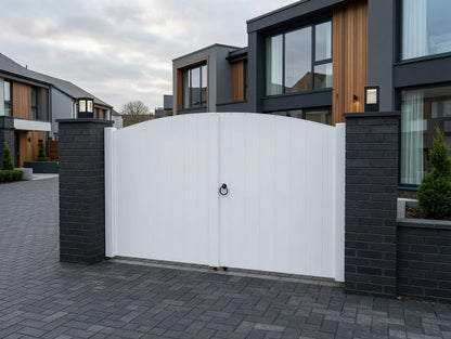 PVC Double Gates for Driveways and Gardens | W: 1500 - 2000mm, H: 1800mm | Arched Top