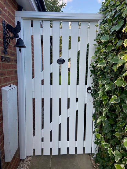 Plastic Slatted Side Gate Full Screen | W: 901 - 1200mm, H: 1800mm | Flat Top
