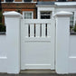 uPVC Garden Gate – Solid Panel with Contemporary Slatted Top H:1000mm