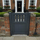uPVC Garden Gate – Solid Panel with Contemporary Slatted Top H:1000mm
