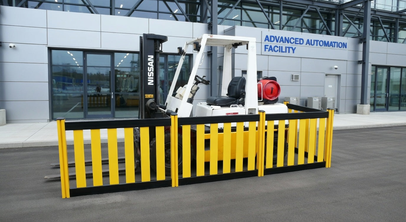 Safety Barrier Fencing Grey and Yellow