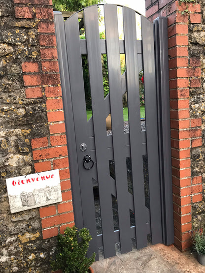 Plastic Slatted Side Gate Full Screen | W: 1200 - 1400mm, H: 1800mm | Arched Top