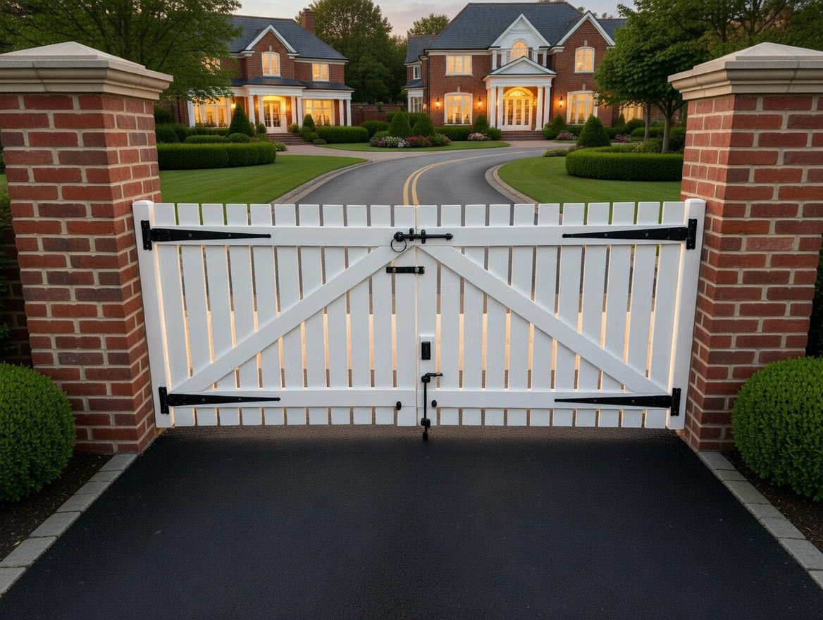 Slatted Double Driveway Gate | W: 1951 mm - 2500 mm, H: 1100 mm | Deluxe