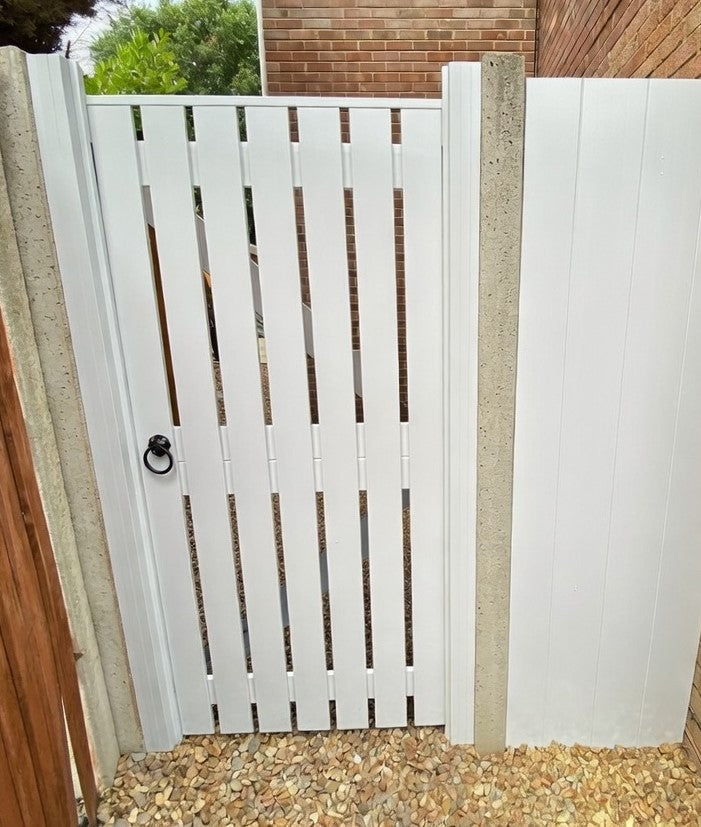 Plastic Slatted Side Gate Full Screen | W: 600 - 900mm, H: 1800mm  | Arched Top