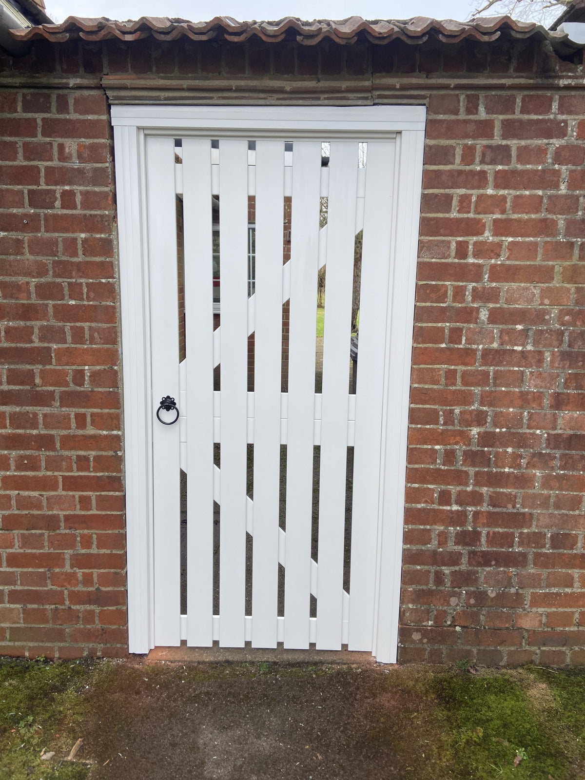 Plastic Slatted Side Gate Full Screen | W: 1200 - 1400mm, H: 1800mm | Flat Top